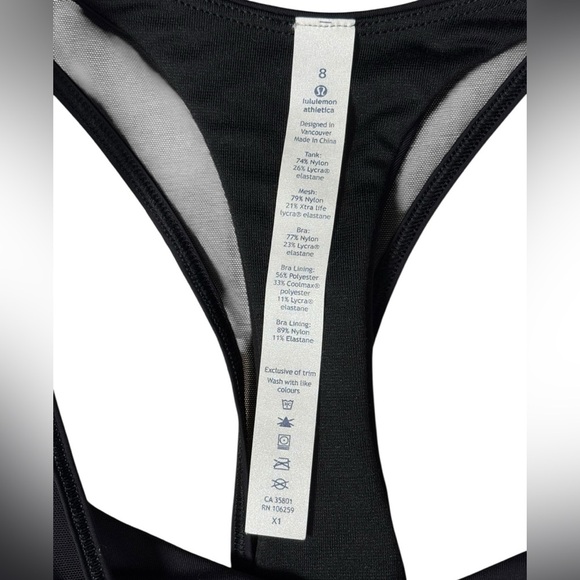 Lululemon Tank Top Womens 8 Black2 in 1 Twist Around Racerback Built in Bra - Picture 13 of 15